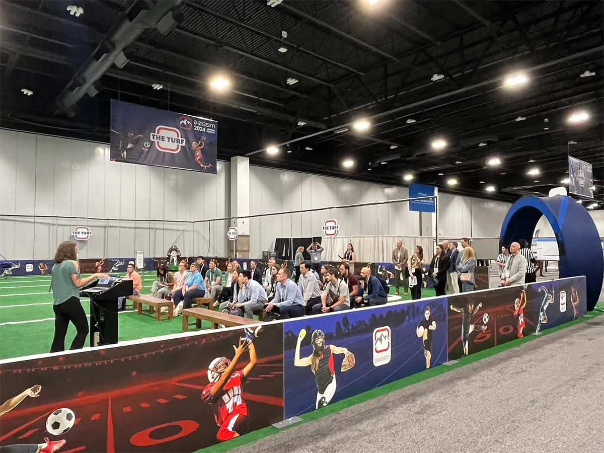 Turf inspired engagement area to enhance the overall theme of the event